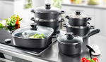 Karcher Set de casseroles en fonte d'aluminium 12 pcs noir téflon