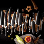 Set de couteaux de cuisine Damas WA-35136 - Noir/Or/11pcs KP35136