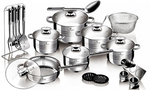 BLAUMANN Set de 27 ustensiles de cuisine en acier inoxydable Jumbo Gourmet Line BL-3134